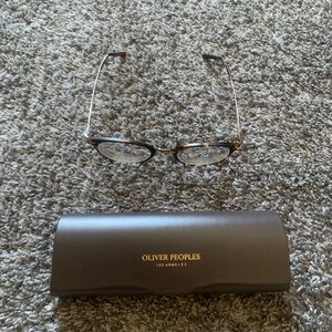 Oliver Peoples Tortoiseshell and Gold Round Eyeglasses
